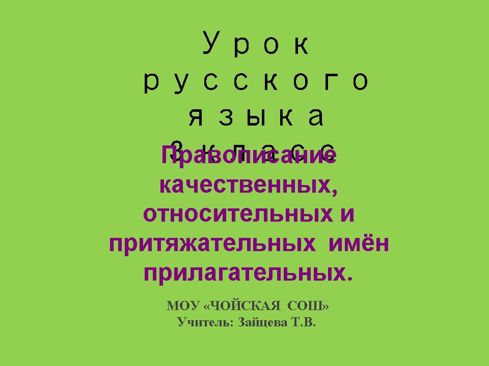 Конспект и презентация к уроку русского языка притяжательные прилагательные